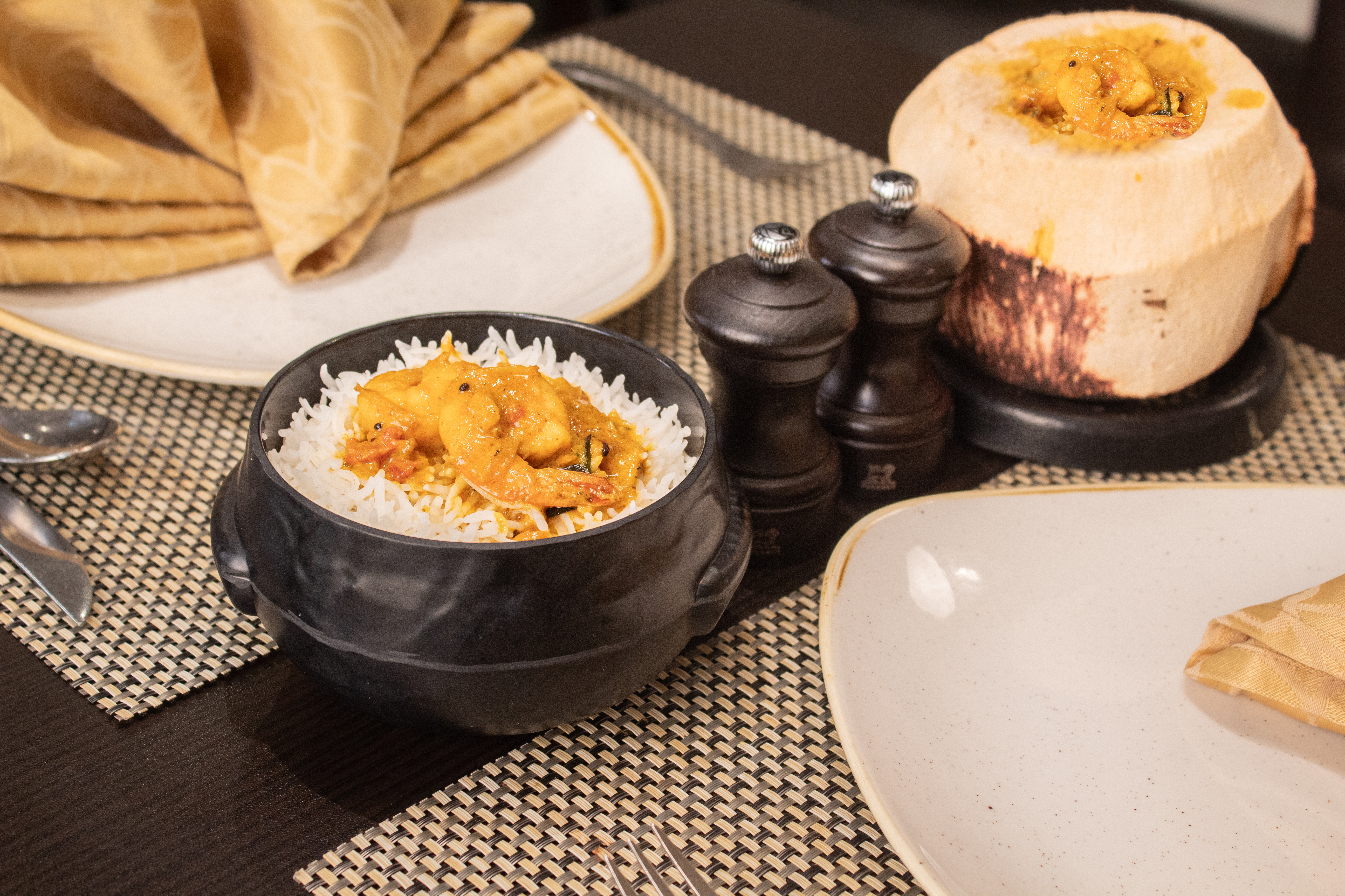 Daab Chingri plate at Flavours of India Dubai